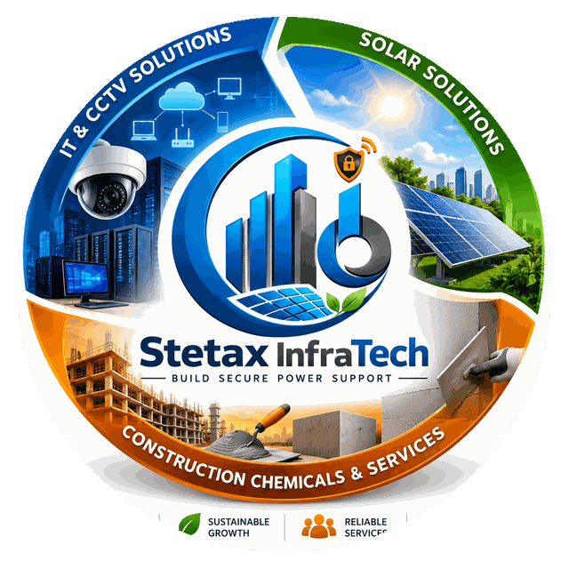 Stetax InfraTech: IT & CCTV, Solar, Construction Chemicals